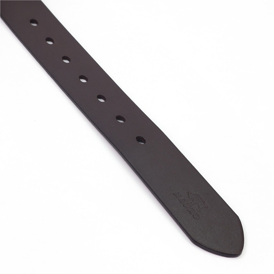 Ready Stock MY Slim Fit 1.3'' Inch Width MAURO Men Genuine Leather Belt with Premium Alloy Buckle