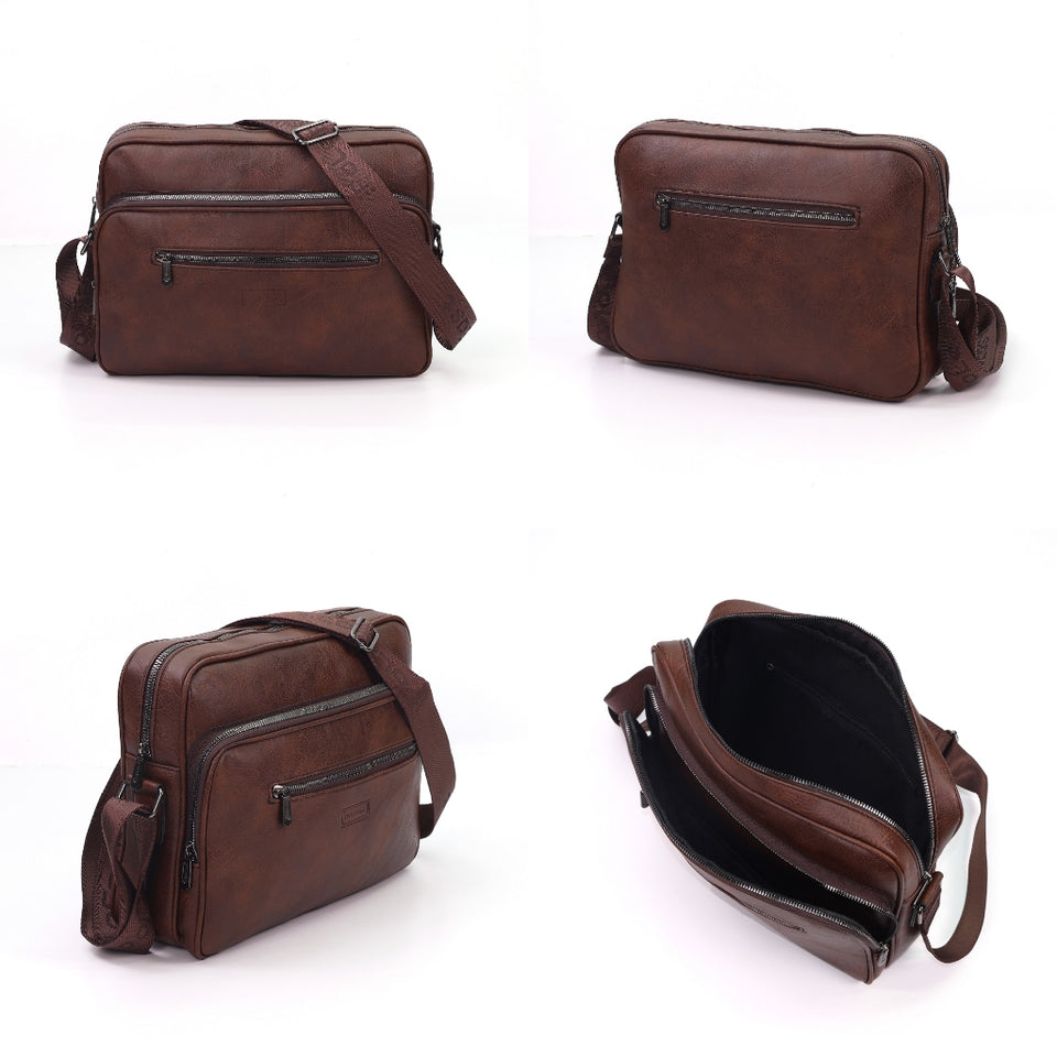 Ready Stock MY Executive iPOLO East Vegan Leather Men Messenger Crossbody Bag
