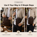 Ready Stock MY Grab & Go Mauro Full Grain Leather Collection Men Messenger Sling Bag Beg Kulit Lelaki