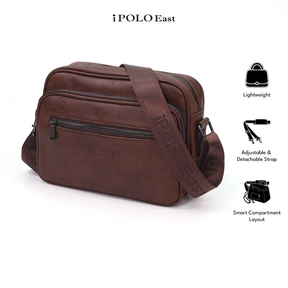 Ready Stock MY Executive iPOLO East Vegan Leather Men Messenger Crossbody Bag