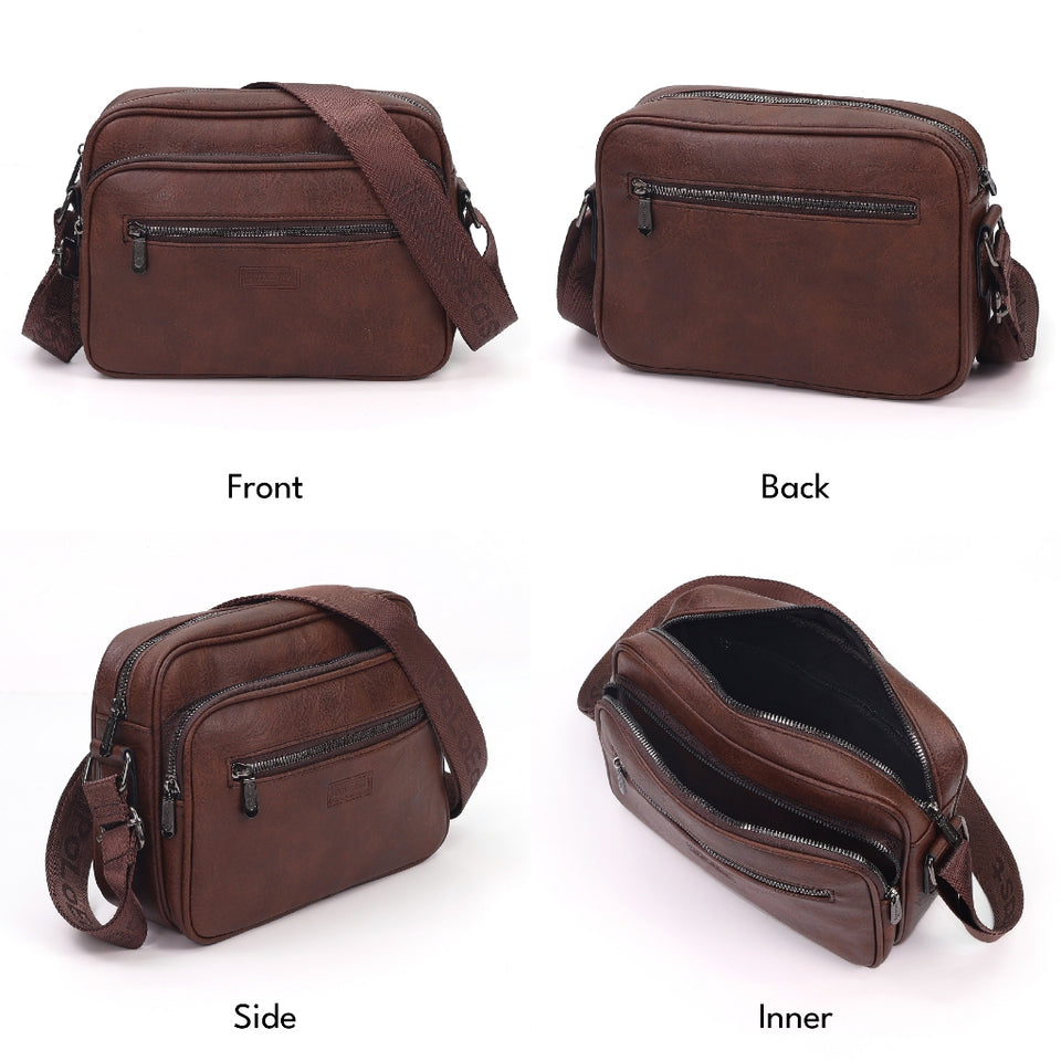 Ready Stock MY Executive iPOLO East Vegan Leather Men Messenger Crossbody Bag
