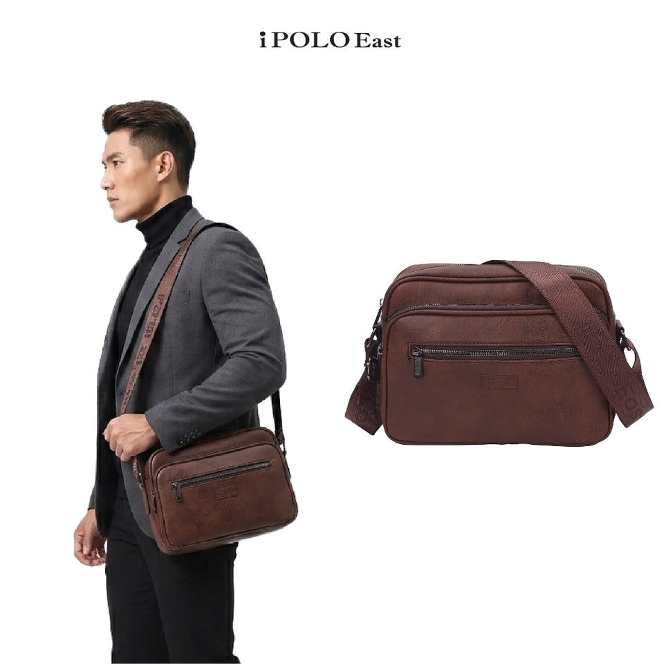 Ready Stock MY Executive iPOLO East Vegan Leather Men Messenger Crossbody Bag