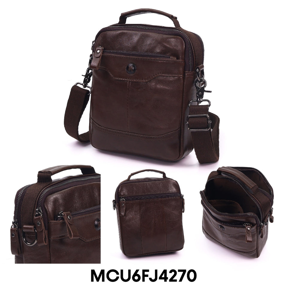 Ready Stock MY Grab & Go Mauro Full Grain Leather Collection Men Messenger Sling Bag Beg Kulit Lelaki