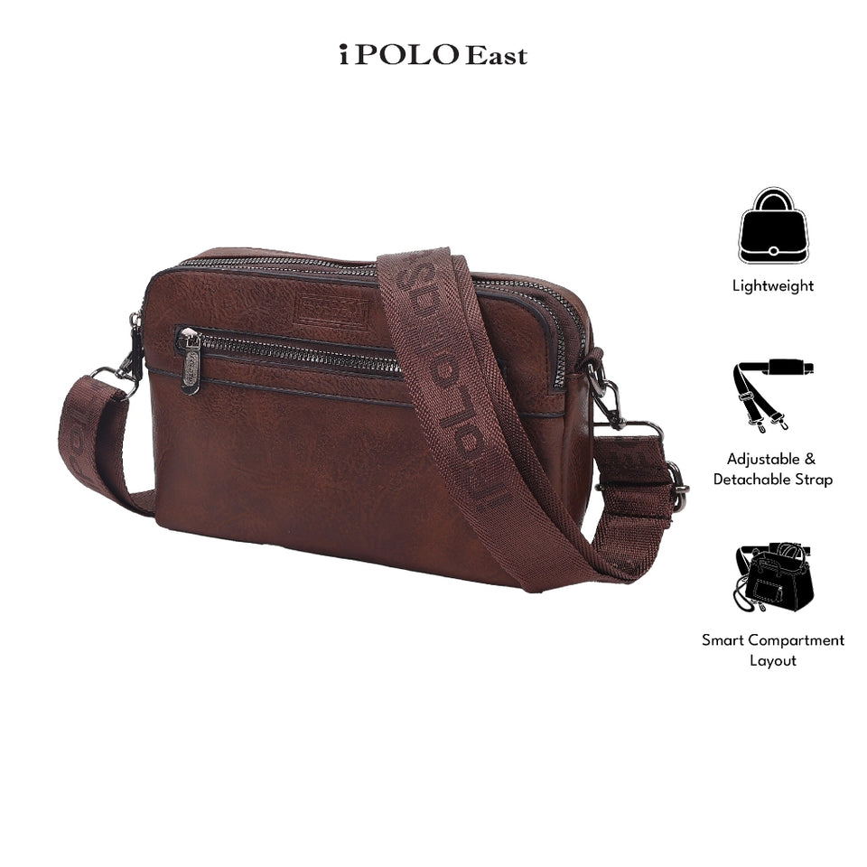Ready Stock MY Executive iPOLO East Vegan Leather Men Messenger Crossbody Bag