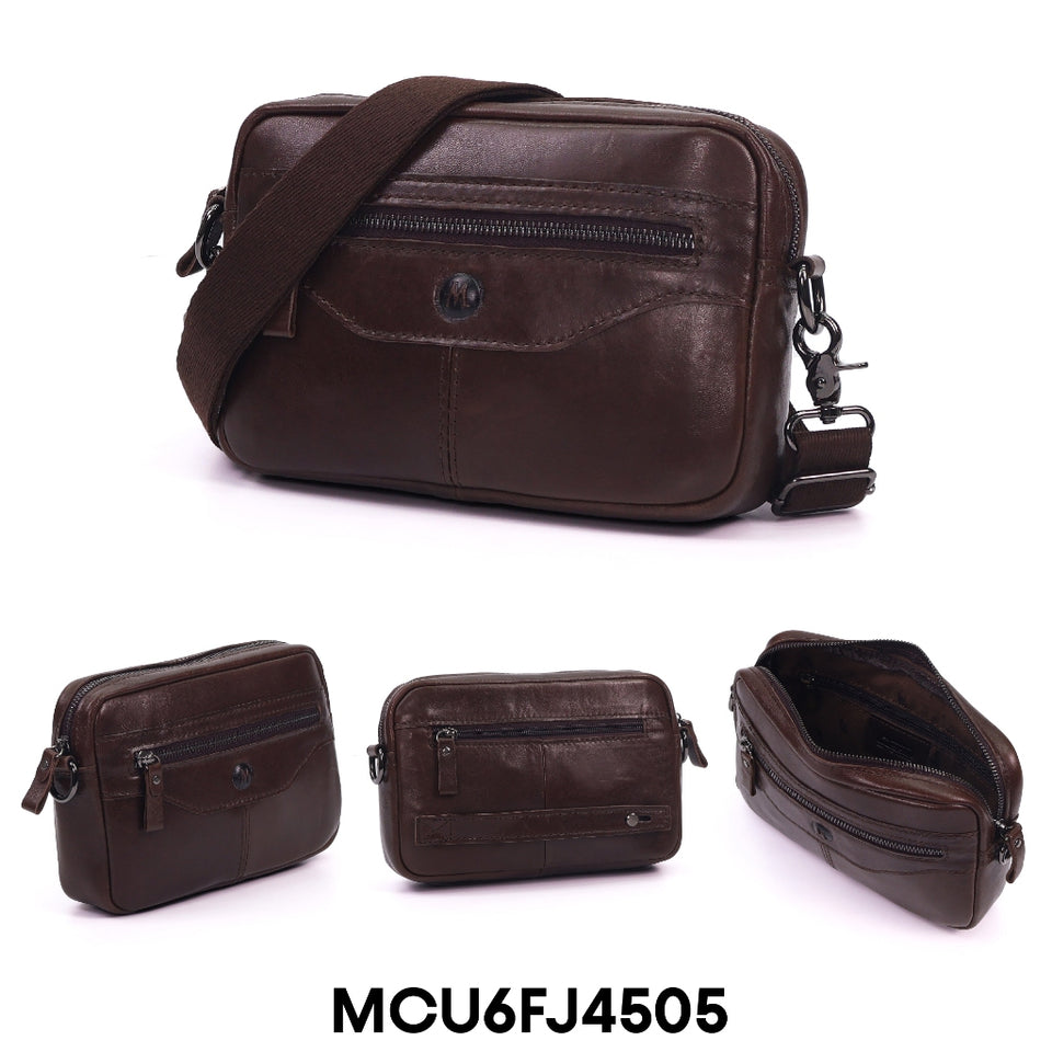 Ready Stock MY Grab & Go Mauro Full Grain Leather Collection Men Messenger Sling Bag Beg Kulit Lelaki