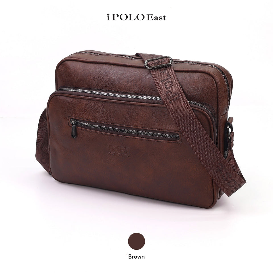 Ready Stock MY Executive iPOLO East Vegan Leather Men Messenger Crossbody Bag