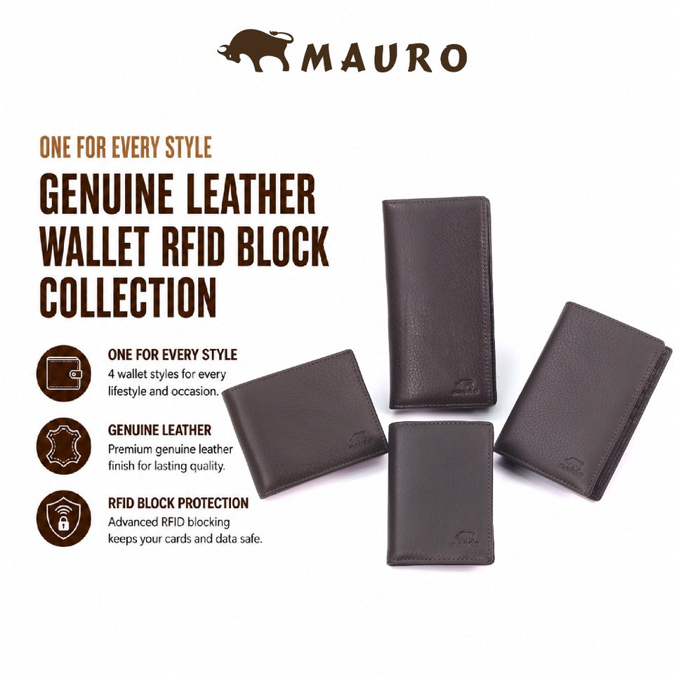 Ready Stock MY One For Every Style Genuine Leather Men Wallet RFID Block Collection Dompet Koleksi Lelaki