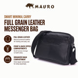 Ready Stock MY Smart Minimal Carry Full Grain Leather Men Messenger Bag for Him Beg Silang Kulit Lelaki