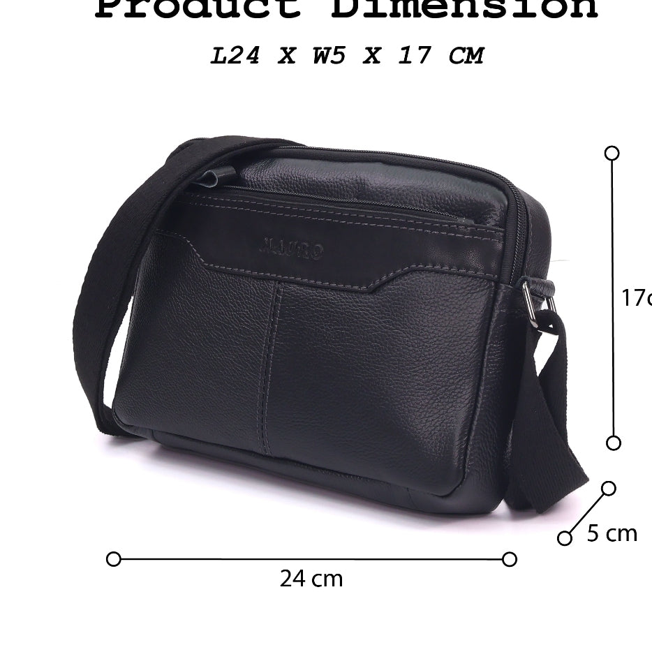 Ready Stock MY Smart Minimal Carry Full Grain Leather Men Messenger Bag for Him Beg Silang Kulit Lelaki