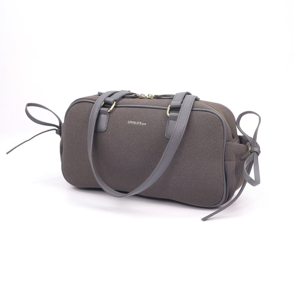 [Ready Stock MY] iPOLO East Elegant Matte Suede Leather Texture Ladies Bowling Bag Beg Tangan Wanita