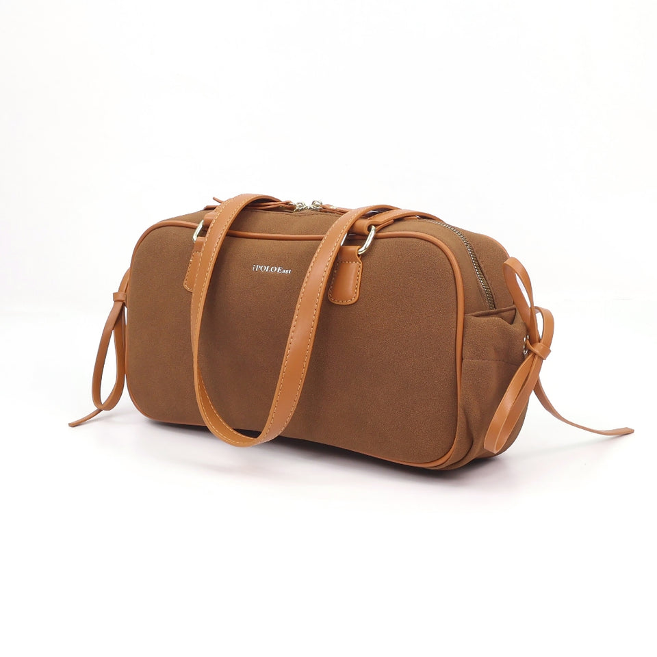 [Ready Stock MY] iPOLO East Elegant Matte Suede Leather Texture Ladies Bowling Bag Beg Tangan Wanita