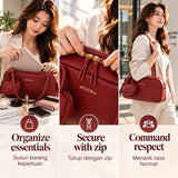 [Ready Stock] MY iPOLO East Elegant Vegan Smooth Leather Texture Ladies Bowling Bag Beg Tangan Wanita