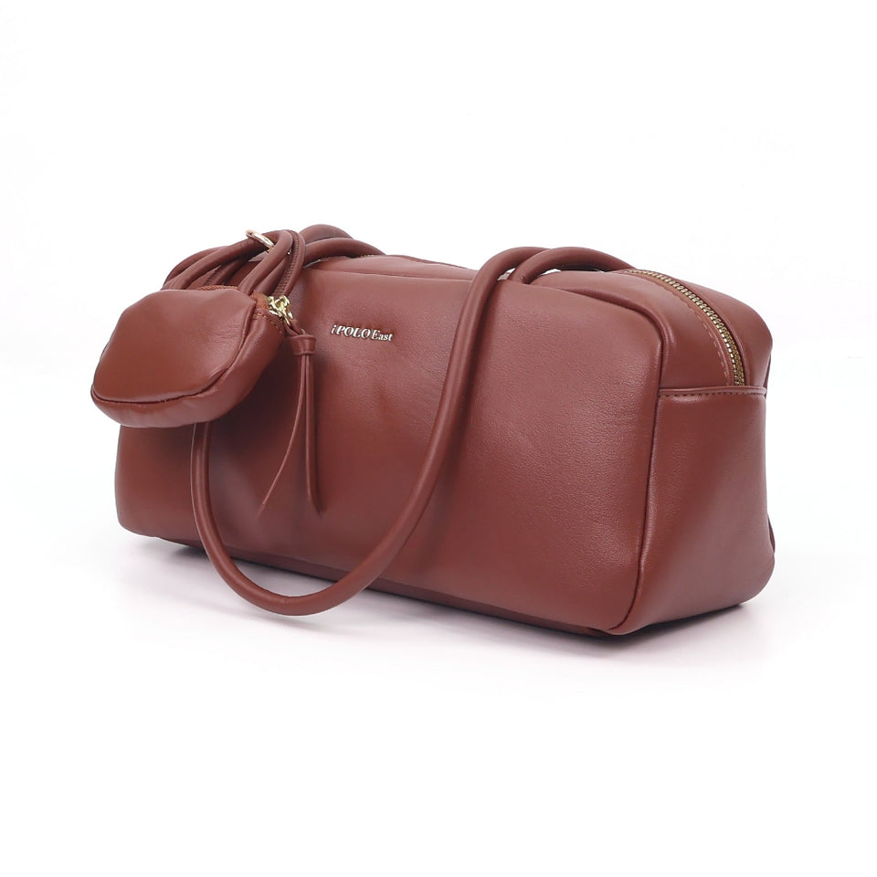 [Ready Stock] MY iPOLO East Elegant Vegan Smooth Leather Texture Ladies Bowling Bag Beg Tangan Wanita