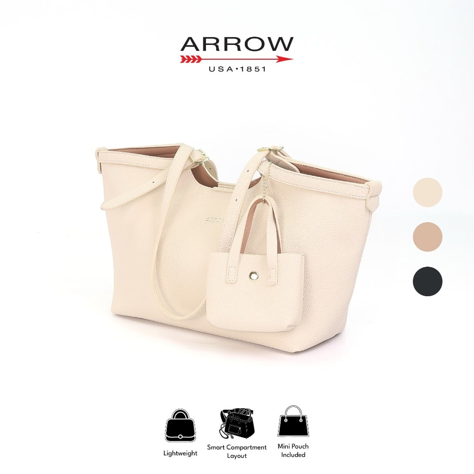 ARROW HAVEN Ladies Tote Handbag - Beg Silang Perempuan | Exquisite Pebbled Synthetic Leather