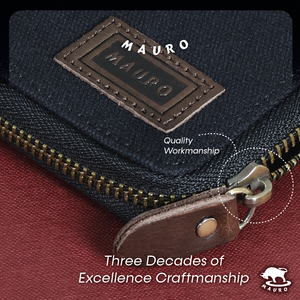 MAURO Serge Series Men's Genuine Leather Zip Wallet 08A4SC9313