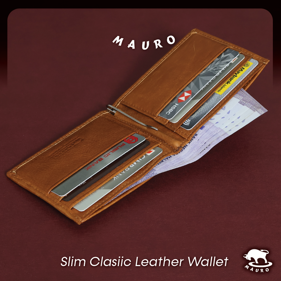MAURO Classic Series Men's Genuine Leather Wallet 08J4DP001A