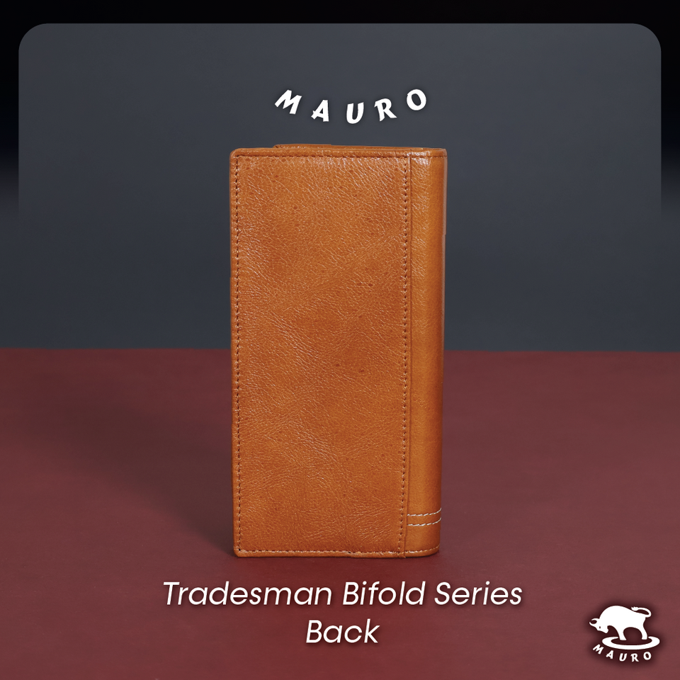MAURO Tradesman Trifold Series Men's Genuine Leather Wallet 08J4DP797A