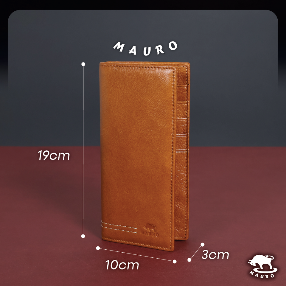 MAURO Tradesman Trifold Series Men's Genuine Leather Wallet 08J4DP797A