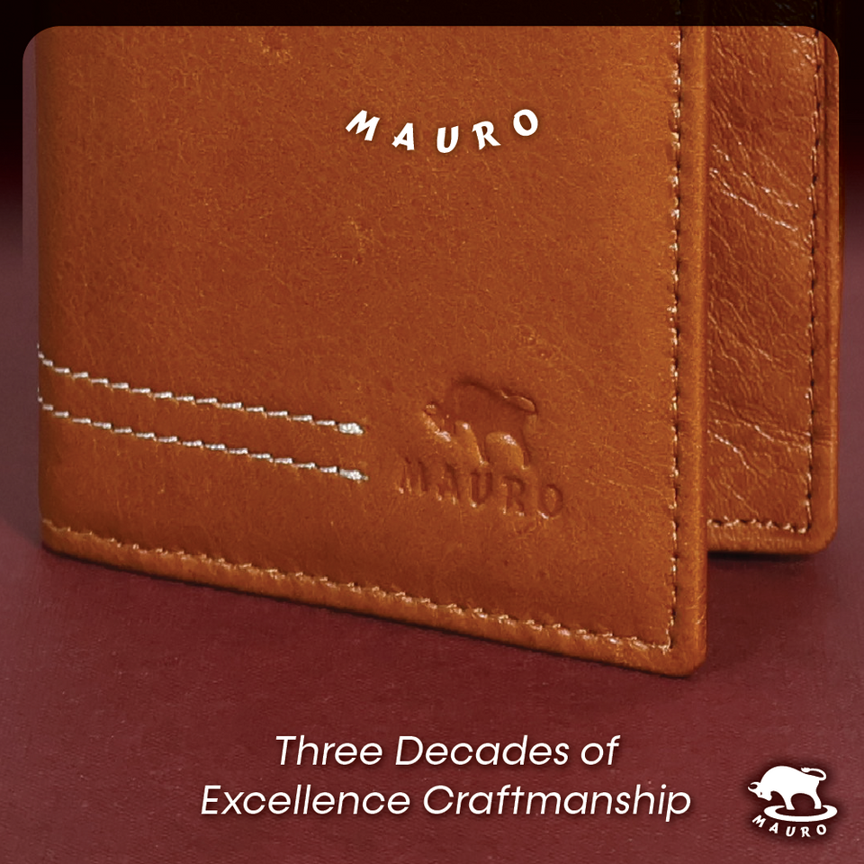 MAURO Tradesman Trifold Series Men's Genuine Leather Wallet 08J4DP797A