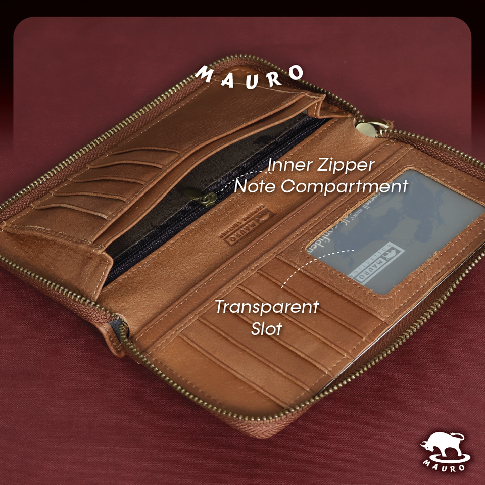 MAURO Tradesman Bifold Series Men's Genuine Leather Wallet with RIFD Protection 08O2MX1712