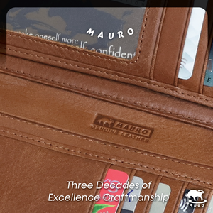 MAURO Tradesman Bifold Series Men's Genuine Leather Wallet with RIFD Protection 08O2MX1712
