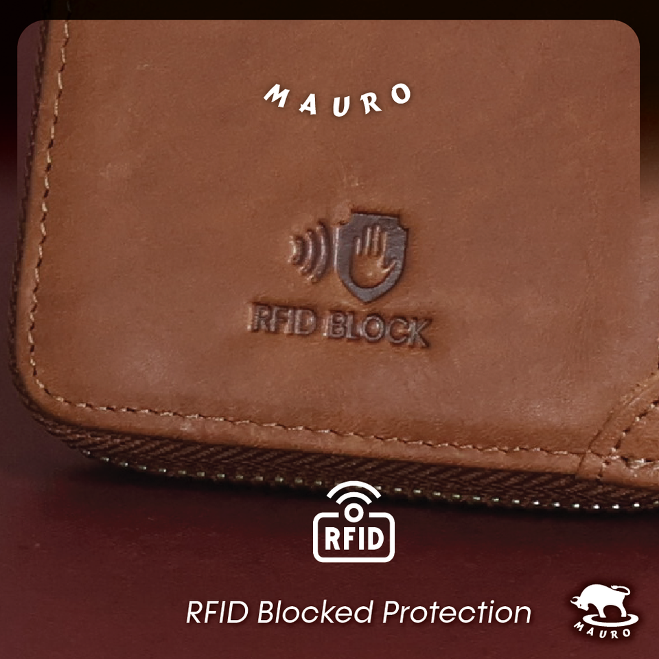 MAURO Tradesman Bifold Series Men's Genuine Leather Wallet with RIFD Protection 08O2MX1712
