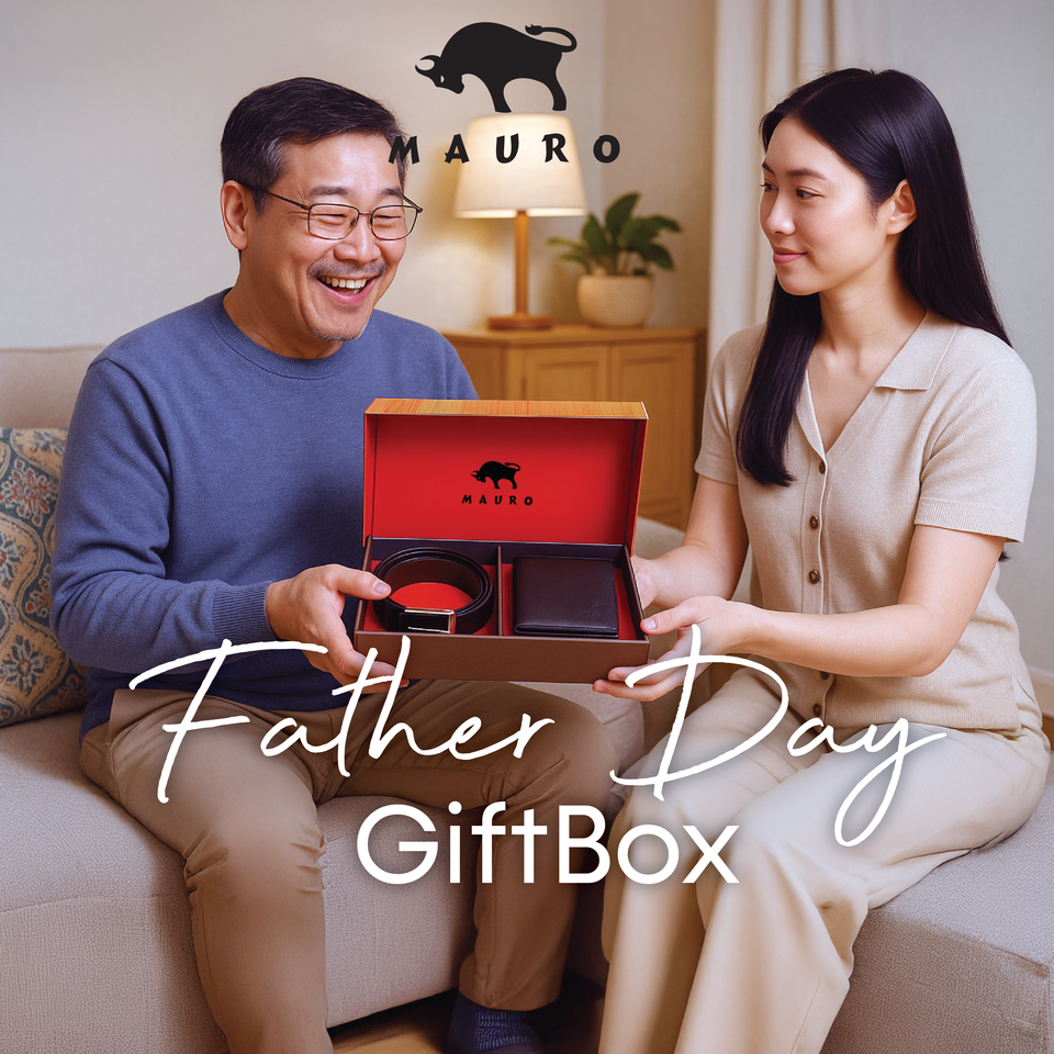 Mauro 100% Mauro Gift Set for Dad | Hadiah Hari Bapa | 父亲节送礼首选 – Wallet & Belt
