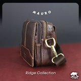 MAURO Heritage Pouch Bag Series Genuine Leather Sling Bag Cross Body Leather Bag Retro Vintage Leather 08F4FJ6526