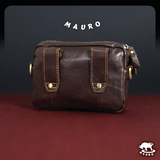 MAURO Heritage Pouch Bag Series Genuine Leather Sling Bag Cross Body Leather Bag Retro Vintage Leather 08F4FJ6526