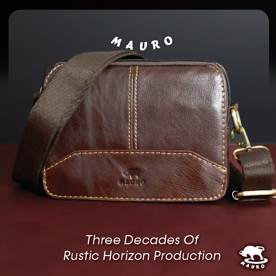 MAURO Heritage Pouch Bag Series Genuine Leather Sling Bag Cross Body Leather Bag Retro Vintage Leather 08F4FJ6526