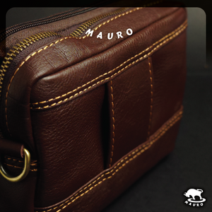 MAURO Heritage Pouch Bag Series Genuine Leather Sling Bag Cross Body Leather Bag Retro Vintage Leather 08F4FJ6610
