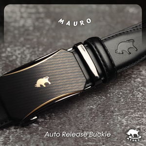 MAURO Elite Series Men's Leather Belt Automatic Buckle 08Y3TP003A